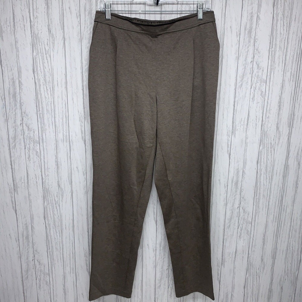 Womens Size M Lafayette 148 Pull On Trouser Pants Brown EUC